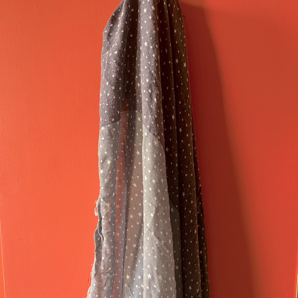 Indigo Patchwork Star Printed Large Linen Square … - image 3